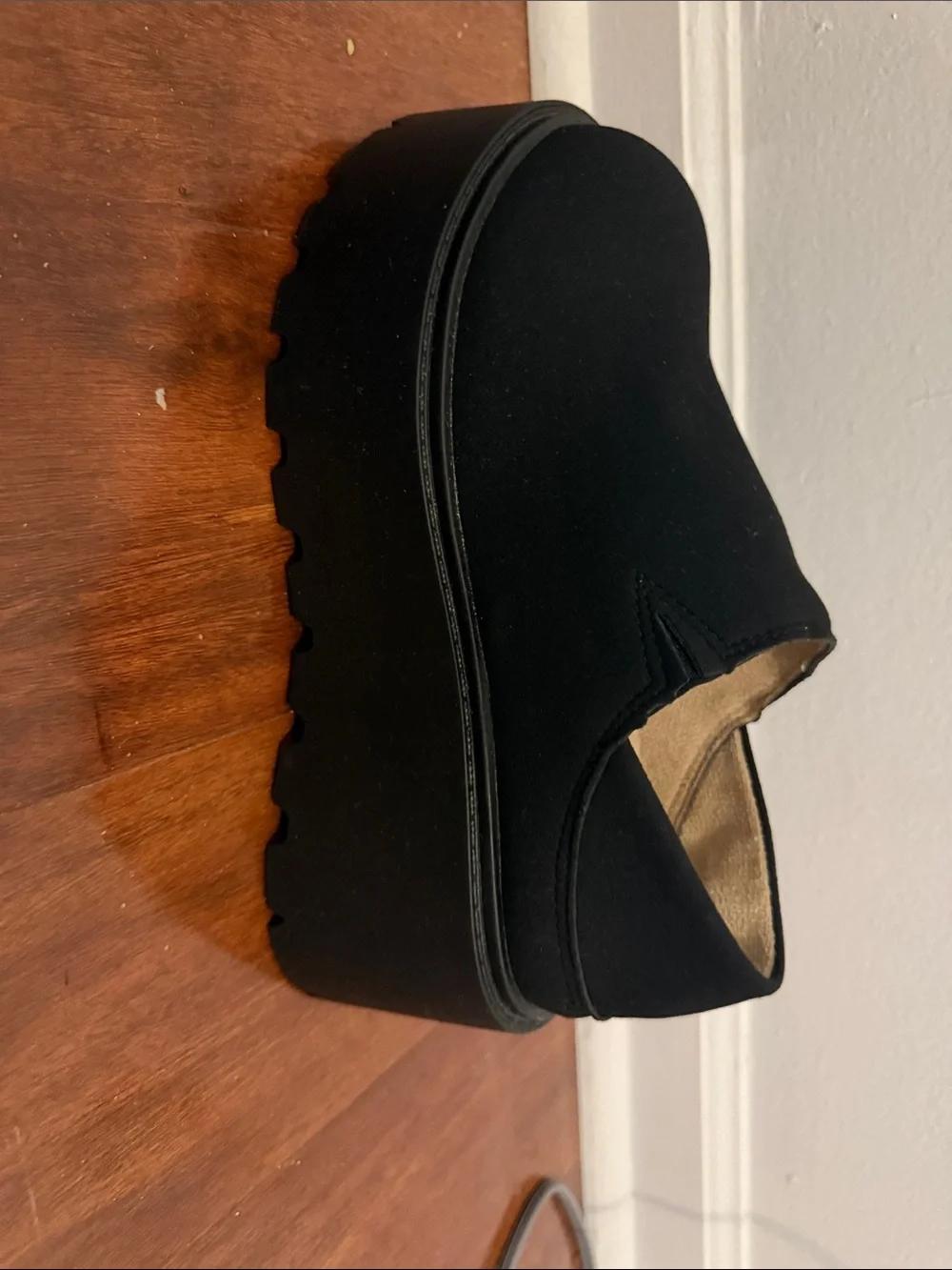 Women's Black Slip-On Platform Shoes